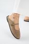 Felicia Women's Genuine Leather Flat Elegant Buckle Mink Slippers - 4