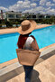 Jute Straw Look Handcrafted Beach Bag and Hat Set – Durable Design Suitable for Daily Use