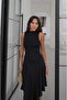 Black Six Ruffle Detailed Dress - 4