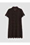 Lcw Everyday Brown Crochet Lace Mini Shirt Dress - 6