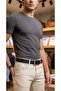 Gk0015 Genuine Textured Leather Single Piece Stainless Buckle Width 3.5 cm Black Sport Classic Men's Belt with Bridge - 3