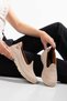 Women's Ballerina Shoes Suitable for Summer Daily Use (Black & Beige)