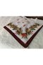 Elegant Floral Patterned Stitched Writing Cheesecloth Yemeni Foulard Scarf 80X80 cm - 6