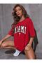 Miami Printed Oversize Salas Boyfriend Women's T-shirt Top Blouse - 4