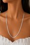 Women's Anti-Tarnish Steel Flat Snake Chain Necklace 60+5 cm Silver Color 1072
