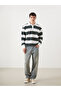 I Devrik Roba Collar Long Sleeve Striped Men's Sweatshirt from Freezen Store - 2