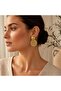Gold Sun Figured Acetate Detailed Earrings - 4