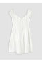Xside White Square Neck Striped Poplin Mini Dress - 4