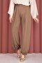 Comfortable Fit Shalwar Trousers with Elastic Cuffs Camel - 2