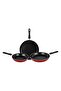 Triple Pack Frypan Set Red 28cm