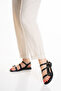 Black Thermo Non-Slip Sole Buckle Detailed Women's Sandals - 3