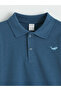 Indigo Polo Collar Embroidered Boys' T-Shirt - 4