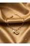 Dorin Handmade Chain Bracelet |   Pearl Detailed Gold-Tone Elegant Bracelet - 4
