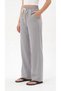 Women's Gray Color Muslin Look Palazzo Sweatpants Wide Leg High Waist Full Fit - 4