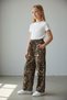 Girls' Summer Leopard Print Pocketed Wide-Lette Sports Stylish Pants 7-14 Years