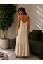 Women's Adjustable Strap Viscose Open Collar Skirt Ruffle Dress - 3