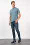 Blue Polo Collar Pique Short Sleeve Slim Fit Cotton T-Shirt 1011260170 - 2