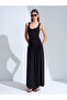 91544 Modal Blend Gathered Maxi Dress-Black - 3