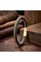 Yellow Chain and Leather Wrapped Steel Bracelet 31684B2D3 - 5