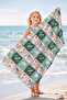 Tropical Palm Tree Beach Towel with Bird Figure - Bohemian Green Pink Marine Quick-Dry Microfiber Towel - 2