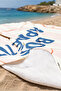 Striped French Retro Beach Towel - Pink Navy Blue Modern Mediterranean Quick Drying Microfiber Towel - 5