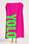 Neon Yolo Written Modern Beach Towel Cover - Fuchsia Green Pop Art Quick Dry Microfiber Towel Cover - 7
