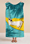 Cat-Themed Tropical Pool Beach Towel - Modern Turquoise Yellow Marine Quick-Dry Microfiber Towel
