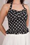 Halter Neck Polka Dot Black Stylish Blouse - 3