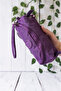 Krinkıl/Klinkır 2 Zippered Ankle Strap Mobile Phone Hand Makeup Bag Wallet Pen Holder Purple 1115J - 7