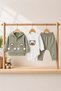 Baby Boy Set - Children's Set - Hooded Teddy Bear Detailed Ribbed Look Top and Bottom Set - 5