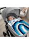 Hand Knitted Blue Rainbow Patterned Baby Stroller Blanket