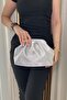Women's Gray Satin Bag - Long Strap Daily and Evening Dress Bag - 2