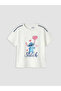 White Stitch Printed Girls' Shorts Set - 2