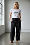 Black Muslin Fabric Summer Sweat-Proof Cotton Unisex Trousers - 2