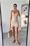 Openwork Ruffle Mini Strap Beach Summer Women's Dress - 2