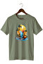 Unisex Summer Themed Beach Printed Crew Neck Casual Cotton T-Shirt