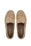 Women's Genuine Leather Beige Suede Loafer Shoes - 6