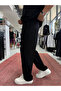 Black Basic Modal Fabric Pipe Leg Sweatpants Rsp - 4