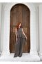 Women's Khaki Premium Cupra Modal Chiffon Detailed Garnished Top and Bottom Set Frv0194 - 3