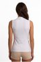 Women's Bamboo High Neck Tank Top Soft Textured Breathable Shiny Fabric White Tank Top - 3