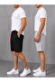 2-Piece Shorts Men's (Black-Grey) Basic Summer Shorts Set - Comfortable Fit Above the Knee 2-Piece Economic Package - 2