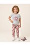 Girl's Summer Tights and Printed T-Shirt Set for Ages 2-3-4-5-6-7-8-9, 2-Piece Set