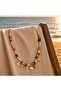Kly-1046 |   Tasseled Charm Natural Stone Summer Necklace |   Eos Collective - 5