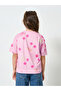 Girls Bow Cherry Print Round Neck T-Shirt - 4