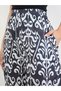 Black and White Printed Open Abaya and Wide Leg Pants Set - 6
