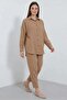 Women's Oversize Viscose Camel Set - 3