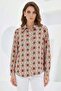 Women's Graphic Patterned Viscose Orange Shirt