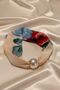 Women's Patterned Scarf Necklace with Pearls and Magnets, Stylish Neck Accessory (45 cm)