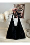 Black Leopard Print Shoulder Bag with Matching Pouch - 2