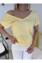 Yellow Front and Back V-Neck Soft T-Shirt - 3